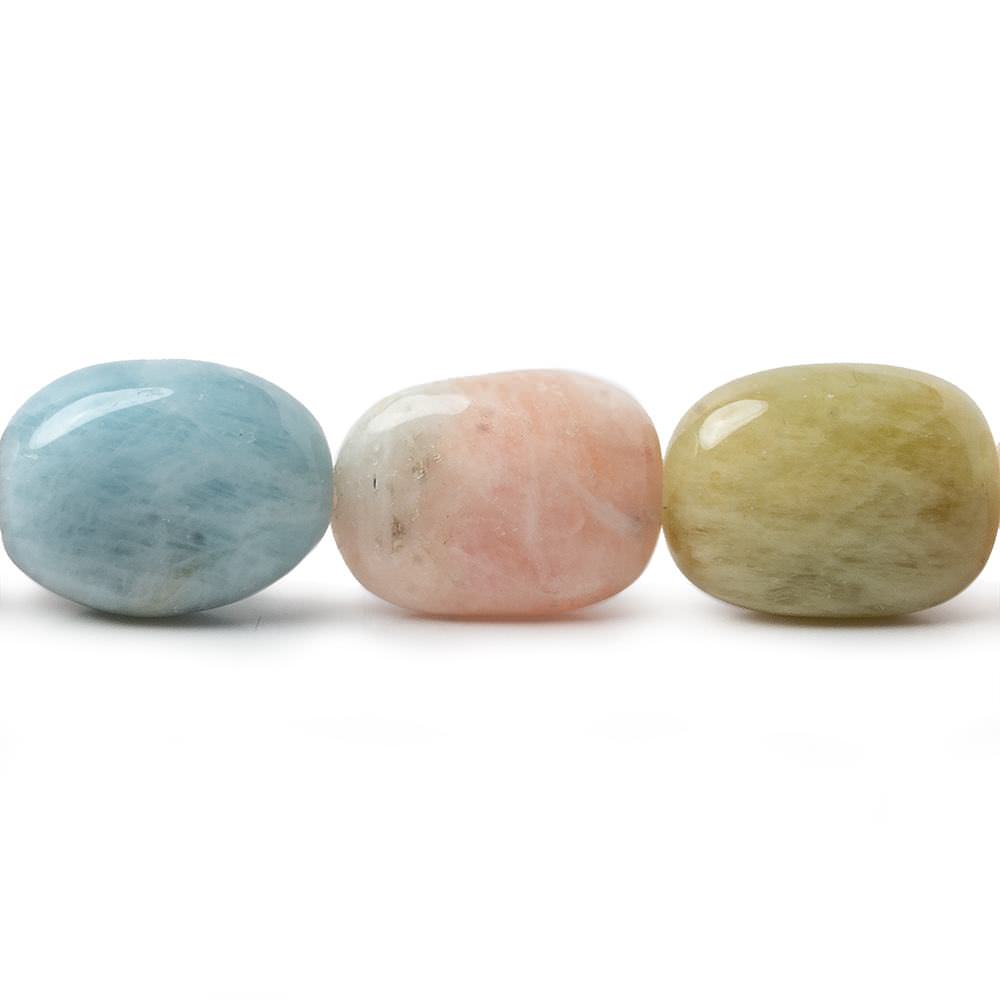 18x13-20x14mm Multi Beryl straight drilled plain nuggets 16 inch 20 beads
