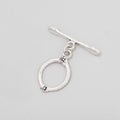18x14mm Antiqued Sterling Silver Oval Toggle Art Deco Design 1 piece
