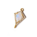 18x15mm Vermeil CZ Bezel Rainbow Moonstone Kite Connector 1 piece