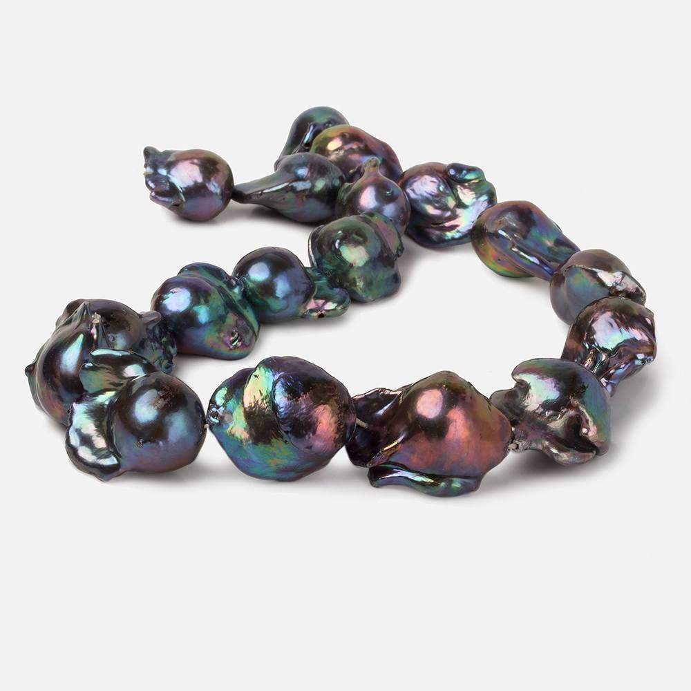 Peacock Ultra Baroque Freshwater Pearl 16 inch 17 pieces A