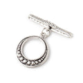 18x18mm Antiqued Sterling Silver Moroccan Granulated Bead Design Toggle 1 piece
