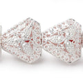 18x20mm Sterling Silver Plated Copper Filigree Triangle 8 inch 11 Beads