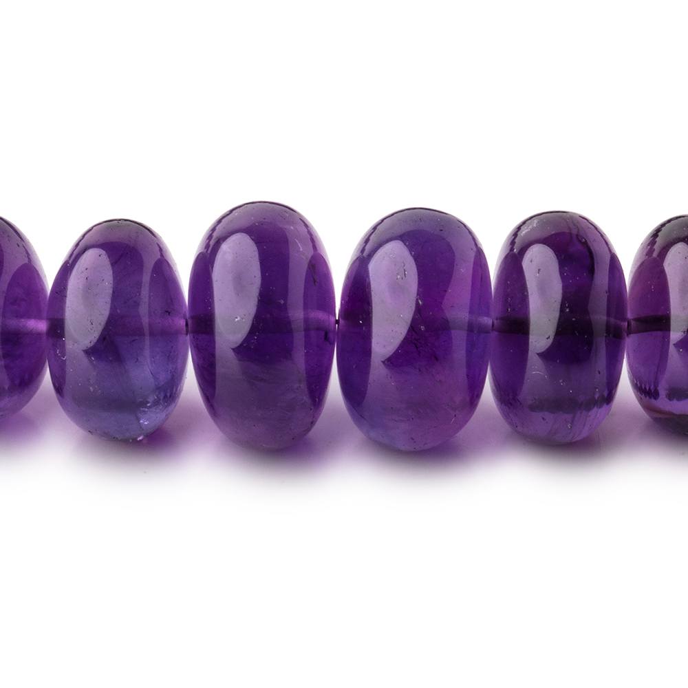 12-15mm Amethyst plain rondelle beads 16 inch 52 pieces