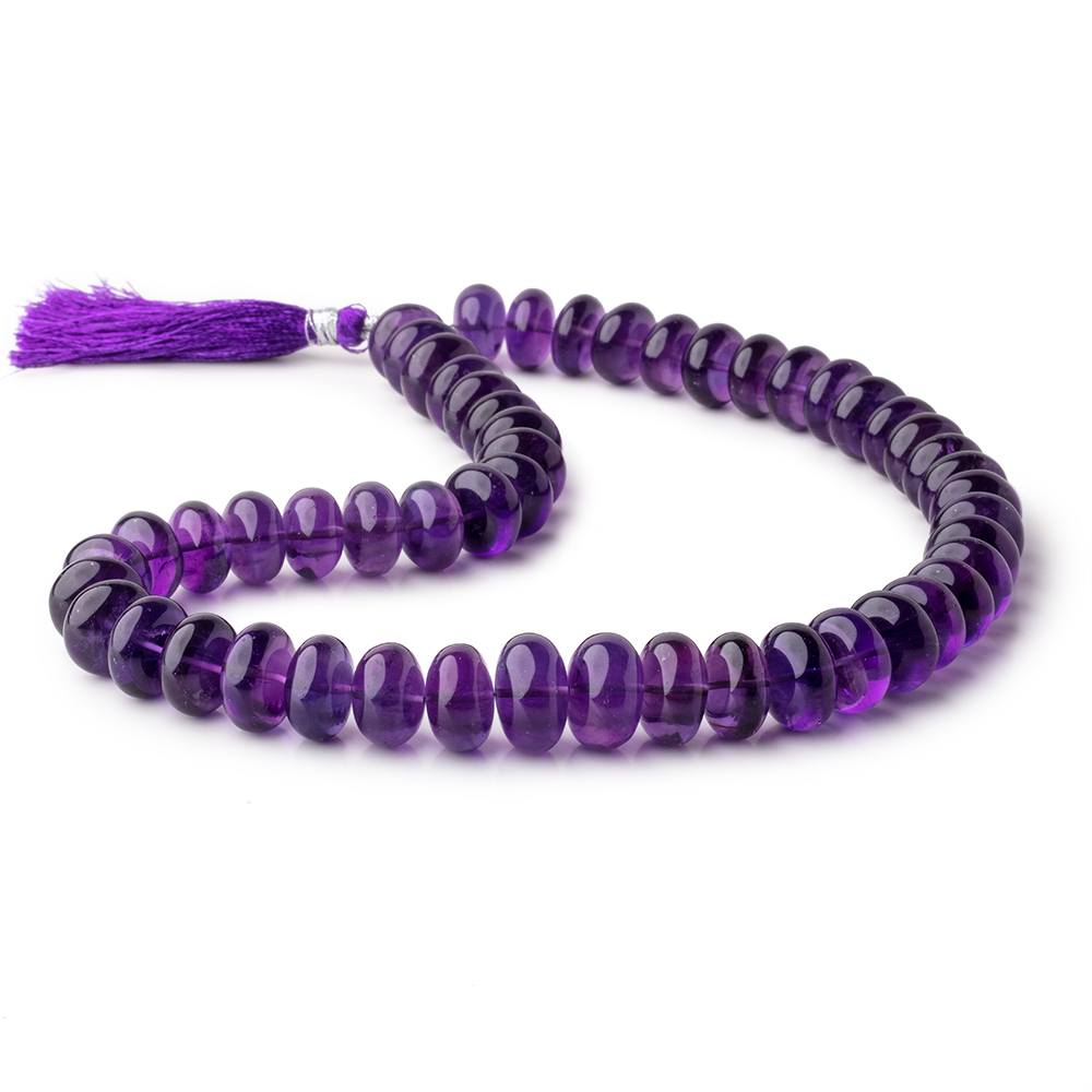 12-15mm Amethyst plain rondelle beads 16 inch 52 pieces