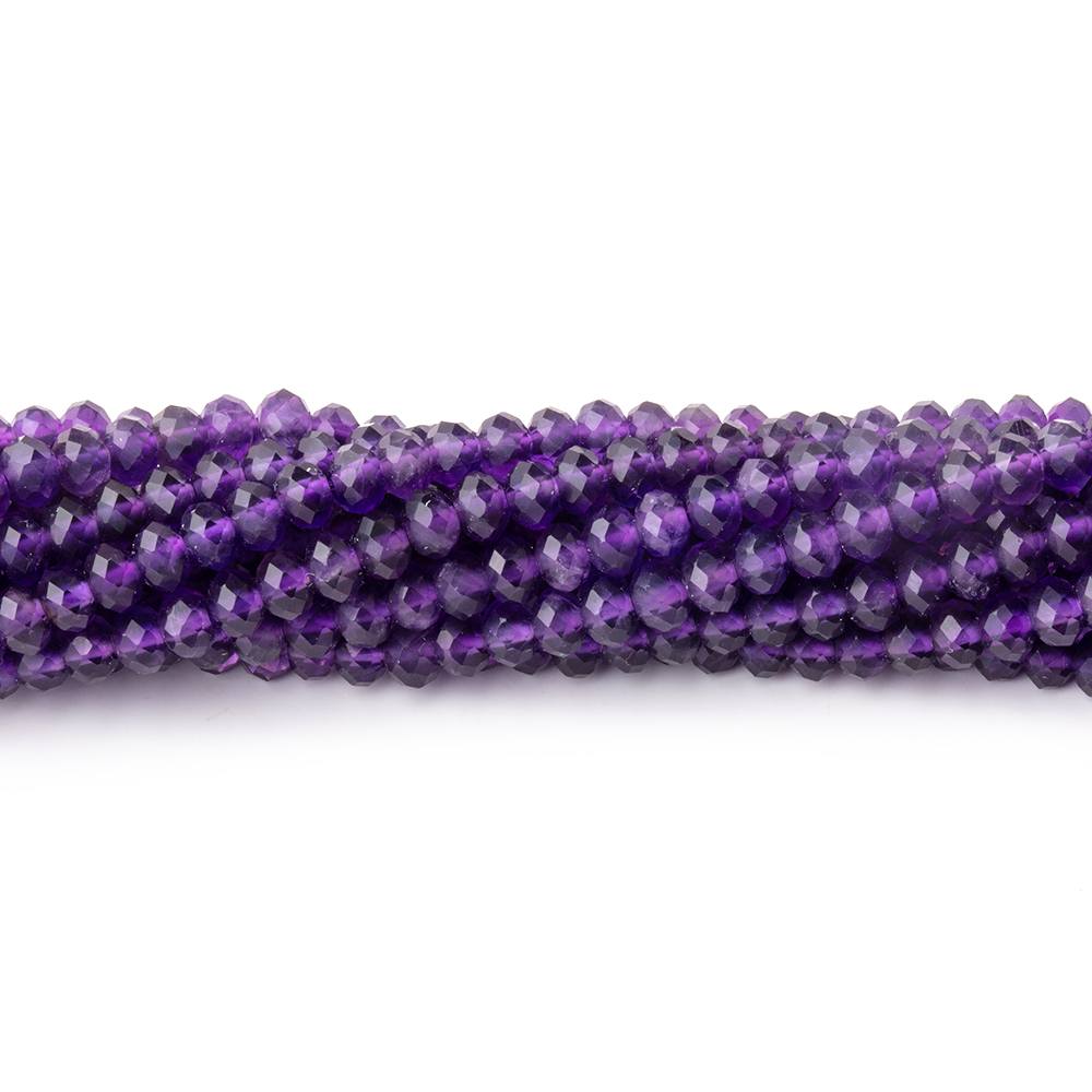 4mm Amethyst Micro Faceted Rondelle Beads 12 inch 105 pieces AAA