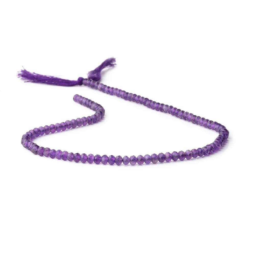 4mm Amethyst Micro Faceted Rondelle Beads 12 inch 105 pieces AAA