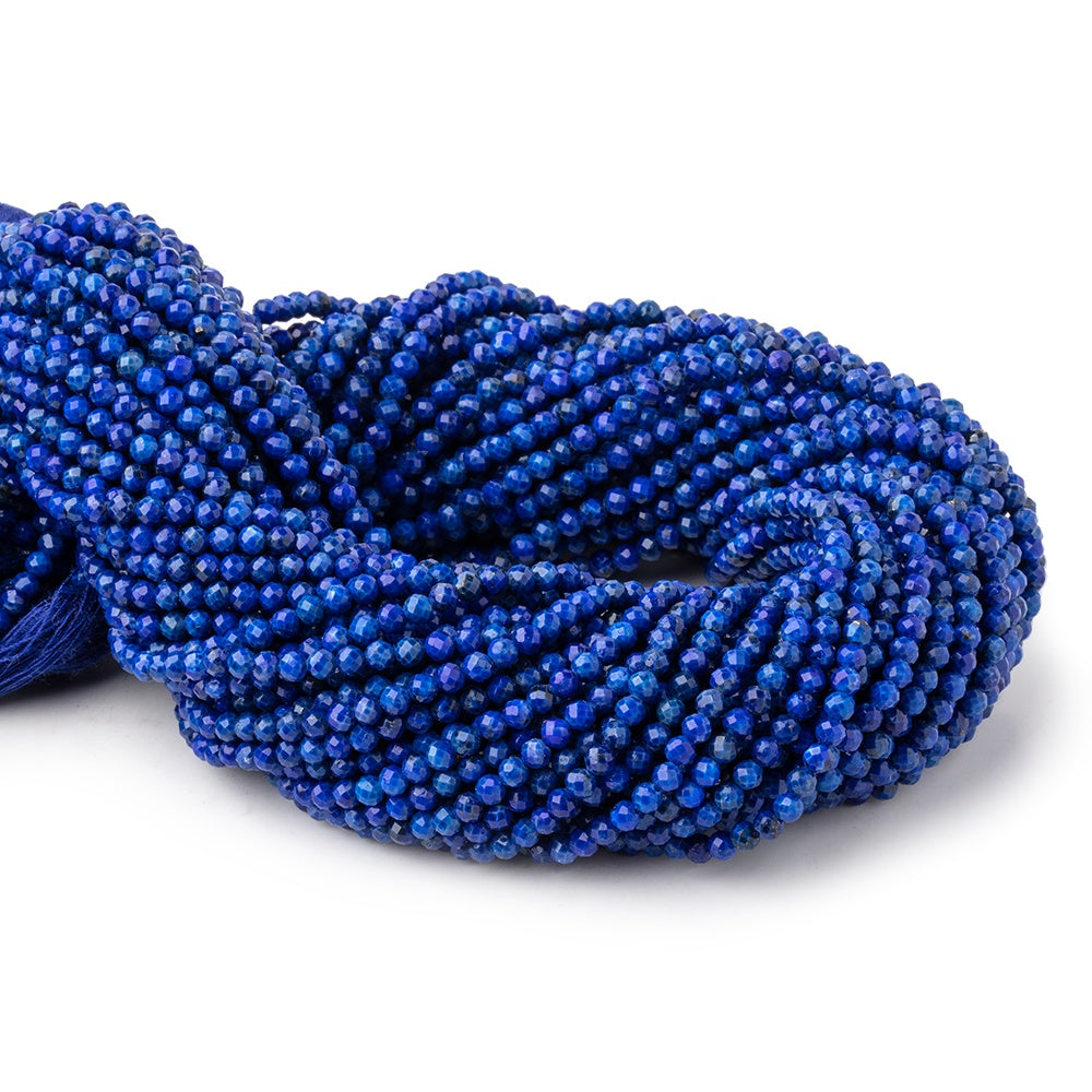 3mm Lapis Lazuli micro faceted round beads 13 inch 110 pieces