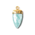 19x10mm Gold Leafed Amazonite faceted Point Pendant 1 piece