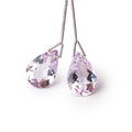 19x11mm Pink Amethyst Pavilion Faceted Pear Focal Set of 2 Beads AAA