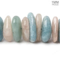 Multi Beryl center drilled elongated plain nuggets 16 inch 64 large hole beads AA