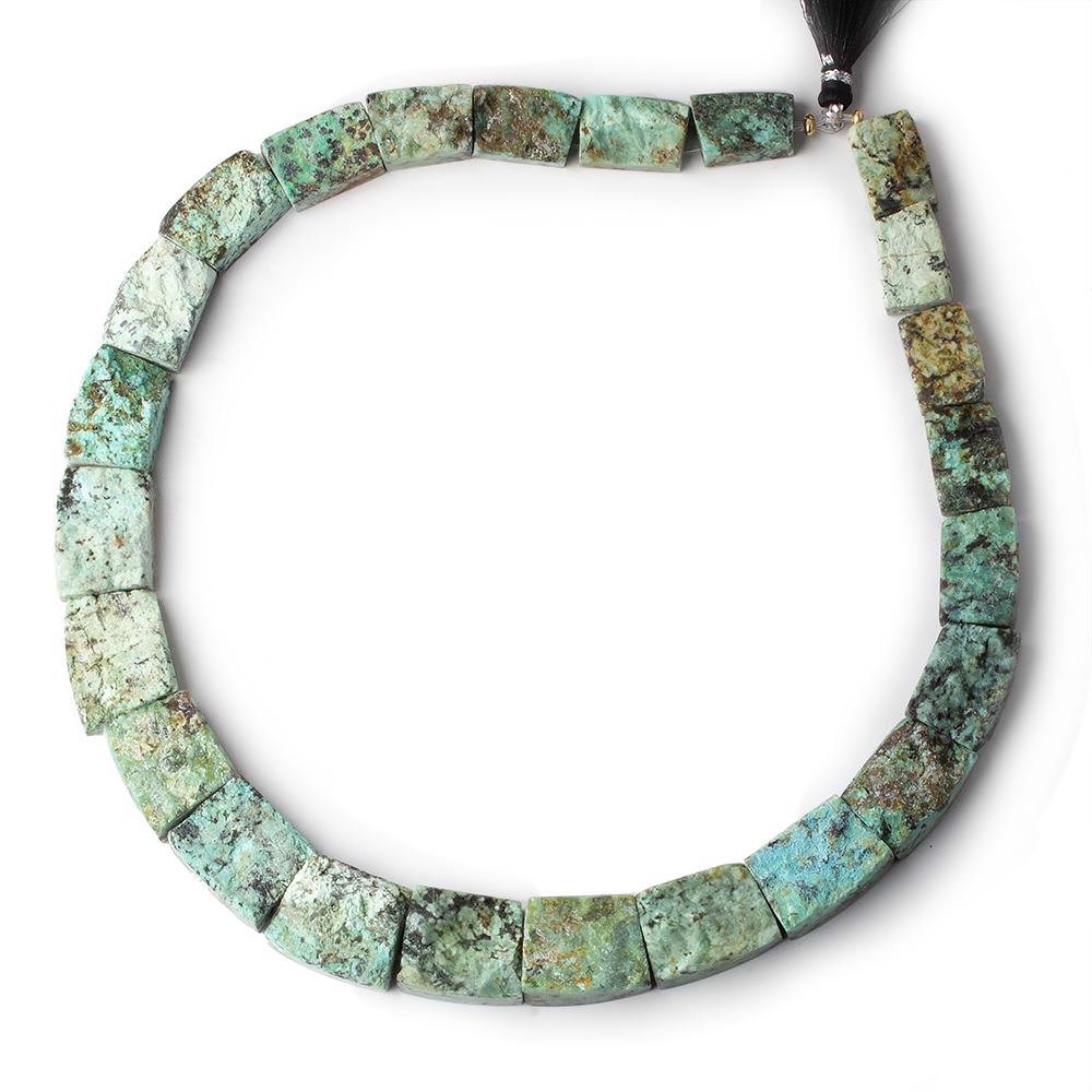 19x13-23x19mm African Turquoise Matte & Polished Fancy Shape Collar 24 beads 15 inch