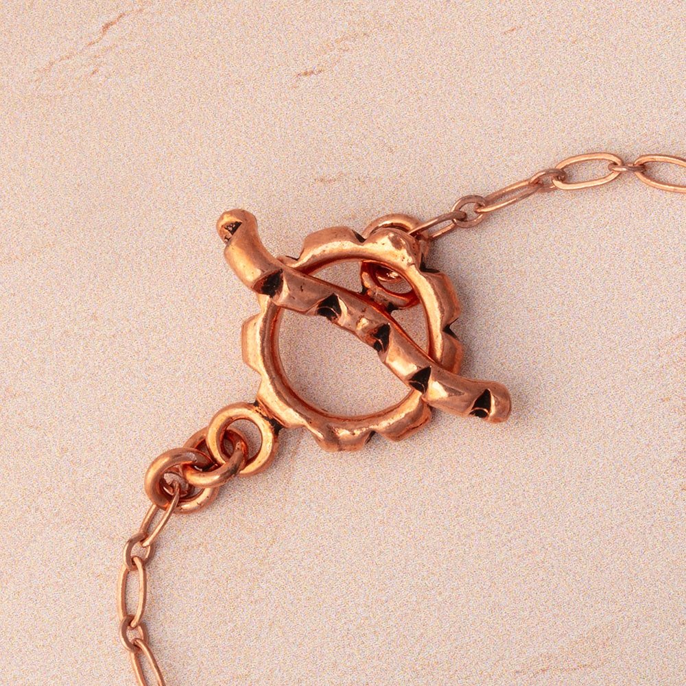 19x13mm Copper Toggle with Grooved Design 1 piece