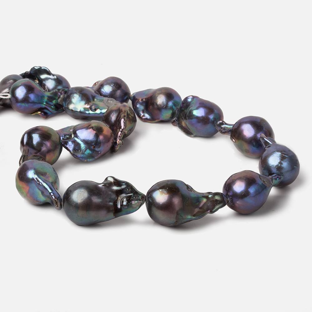 19x14-26x14mm Peacock Ultra Baroque Freshwater Pearl 16 inch 16 pieces A