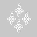 19x16mm Brushed Filigree Cross Charm Set of 4 pieces
