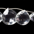 18x18-23x23mm Crystal Quartz faceted heart beads 7 inch 9 pieces