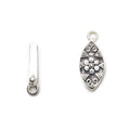 19x9mm Sterling Silver plated Box Clasp Marquise Flower Design 1 piece
