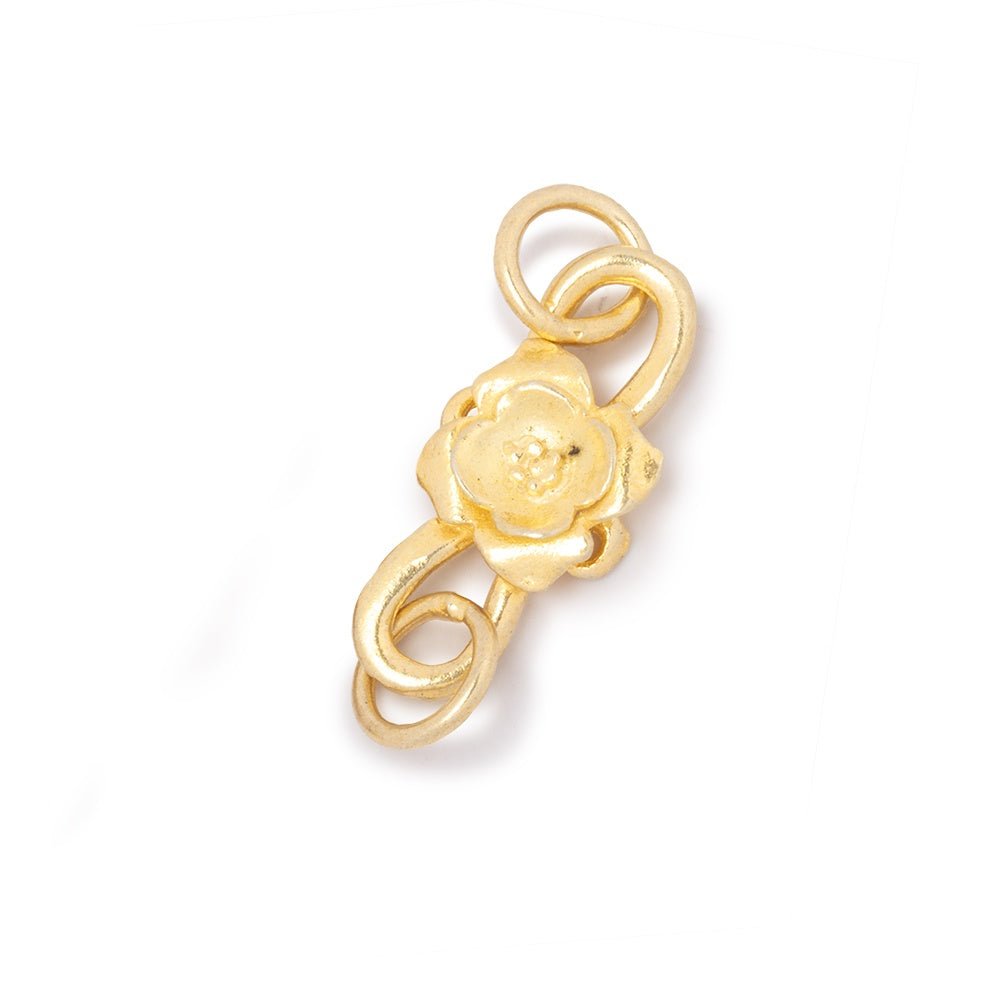 19x9mm Vermeil S Hook with a Dogwood Flower 1 piece