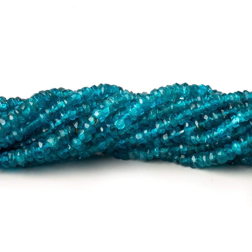 2-2.5mm Neon Apatite Faceted Rondelles 14 inch 200 Beads AA