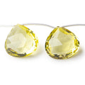 20-23mm Lemon Quartz Faceted Heart Beads 5 inch 5 pieces AAA