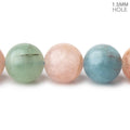 14mm Matte Multi Beryl plain round beads 16 inch 29 large hole beads A