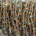 3.5mm Multi Color Sapphire chips Vermeil Chain by the foot 45 beads A