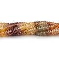 3-5mm Multi Color & Golden Zircon Faceted Heishi 16 inch 245 Beads