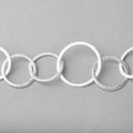 20mm and 26mm Silver plated Brushed Round Link Chain by the foot