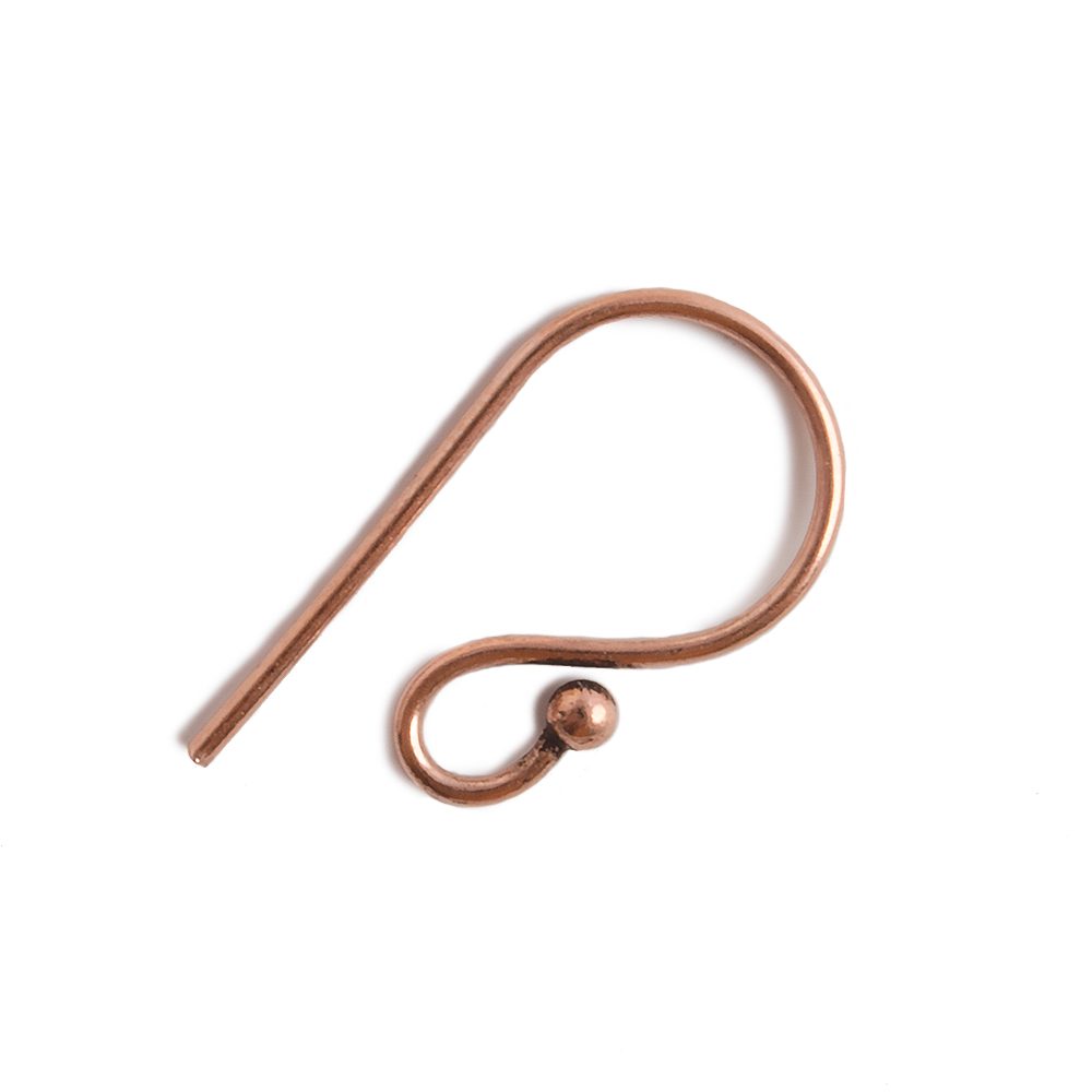 20mm Copper Fishhook Earwire with Ball, 10 pieces