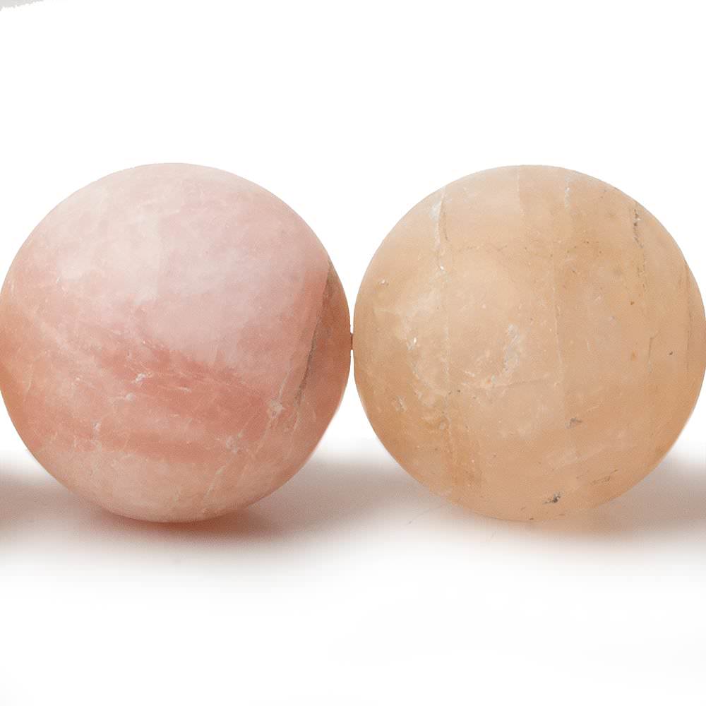 20mm Matte Morganite (Pink Beryl) plain round beads 16 inch 21 pieces A