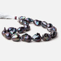 20x13-25.5x16.5mm Peacock Ultra Baroque Freshwater Pearl 16.5 inch 18 pieces AA