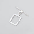 16x13mm Sterling Silver Brushed Curved Rectangular Toggle 1 piece