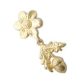20x16mm, 24x19mm Vermeil Clasp with Daisy and Acorn 1 piece