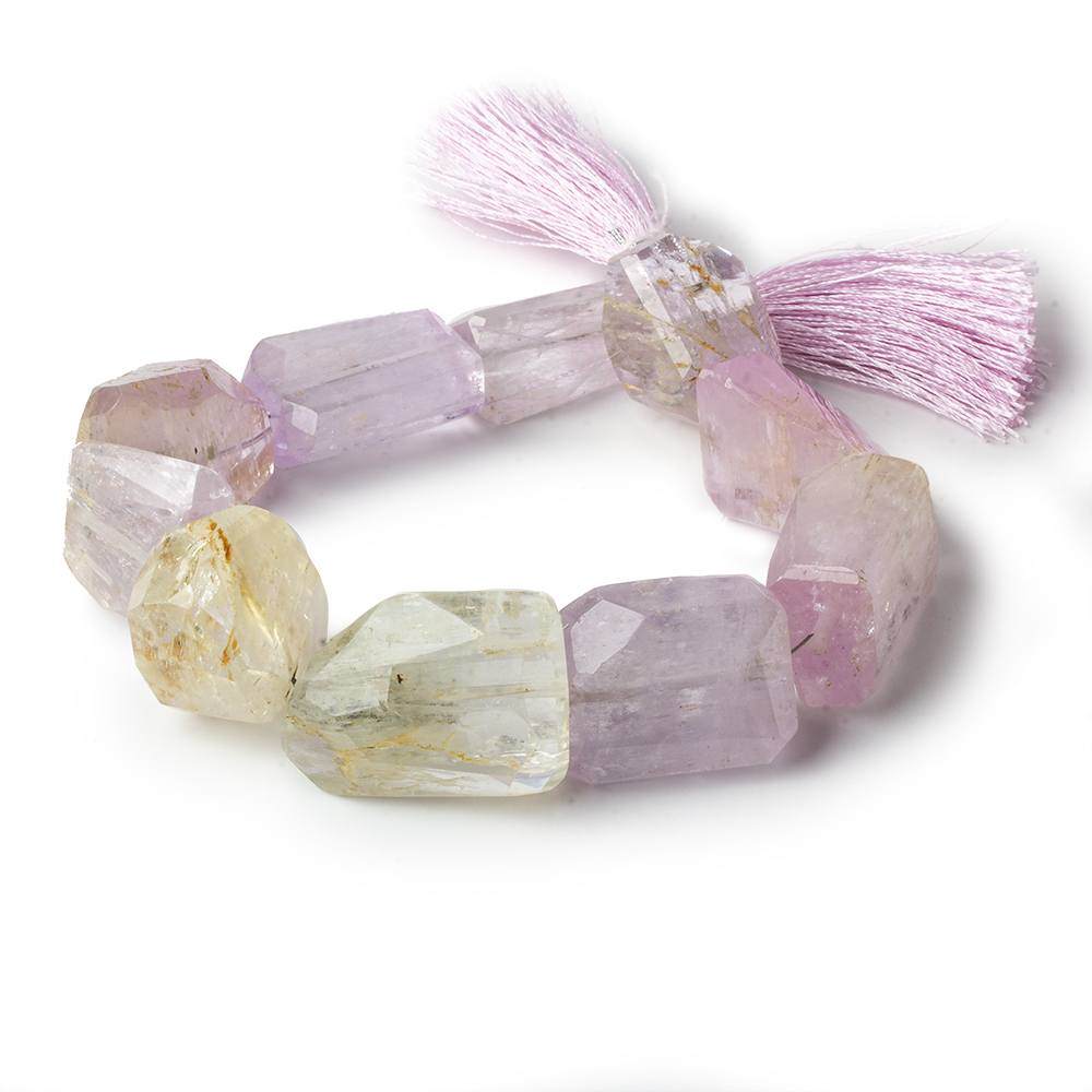 Kunzite faceted nuggets 8 inches 10 beadsAA