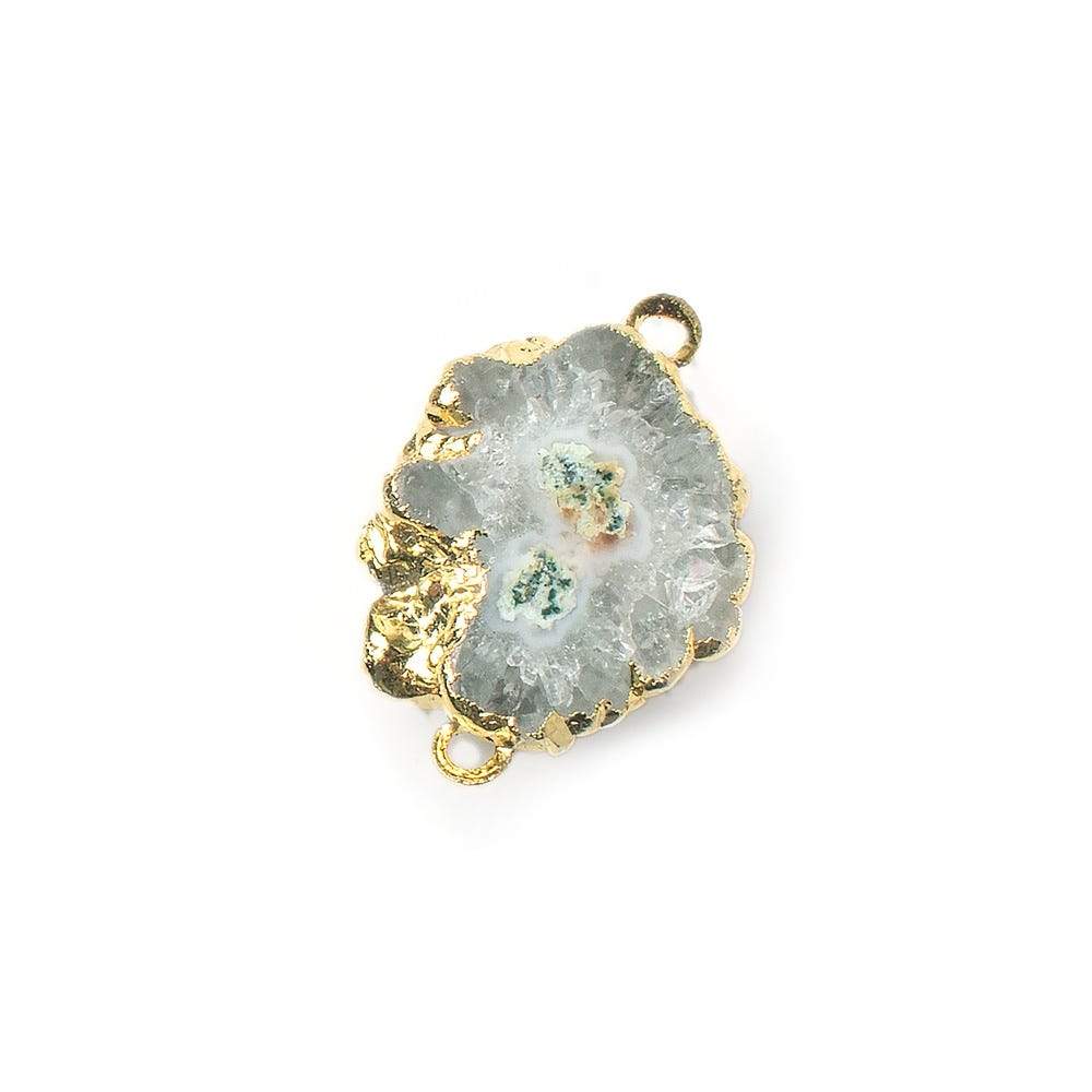 20x20mm Gold Leafed Solar Quartz Connector 1 piece