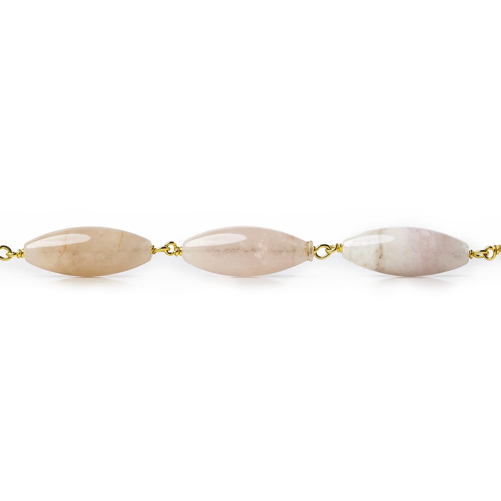20x8mm Morganite plain marquise Vermeil Chain by the foot 12 pieces