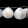 21-29mm Solar Quartz Faceted Heart Briolette Beads 9 inch 9 pieces