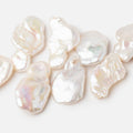 20x17-29x15mm White Top Drill Keshi Freshwater Pearls AA 13.5 inch 40 Beads