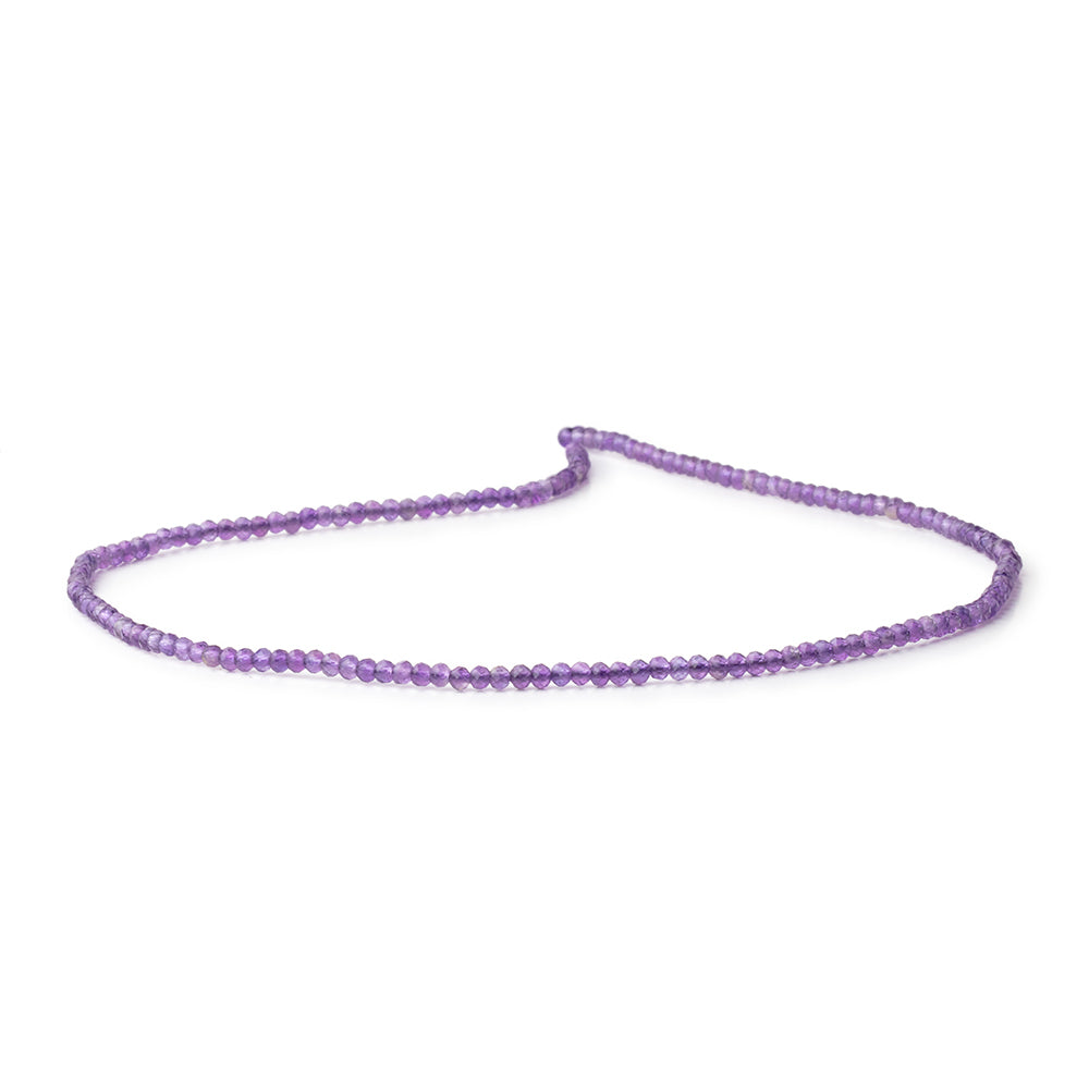2mm Amethyst micro faceted rondelle beads 12.5 inch 220 pieces AAA