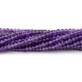 3mm Amethyst Micro Faceted Rondelle 12.5 inch 132 Beads AAA