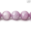 12mm Kunzite plain round beads 16 inch 34 pieces 1.5mm Large Hole AAA