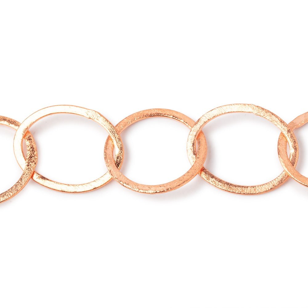 21mm and 23x21mm Copper Brushed Round & Oval Link Chain