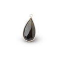 21x10mm Silver Bezel Green Tourmaline Faceted Pear Pendant 1 Piece