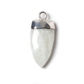21x10mm Silver Leafed Rainbow Moonstone faceted Point Pendant 1 piece