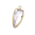 21x11mm Vermeil Bezel Pink Amethyst faceted point 1 focal bead