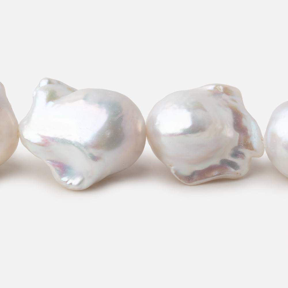 21x14-23.5x17mm Off White Ultra Baroque Freshwater Pearls 16.5 inch 19 pieces AA