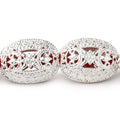 21x16mm Sterling Silver Plated Copper Filigree Oval 8 inch 10 Beads