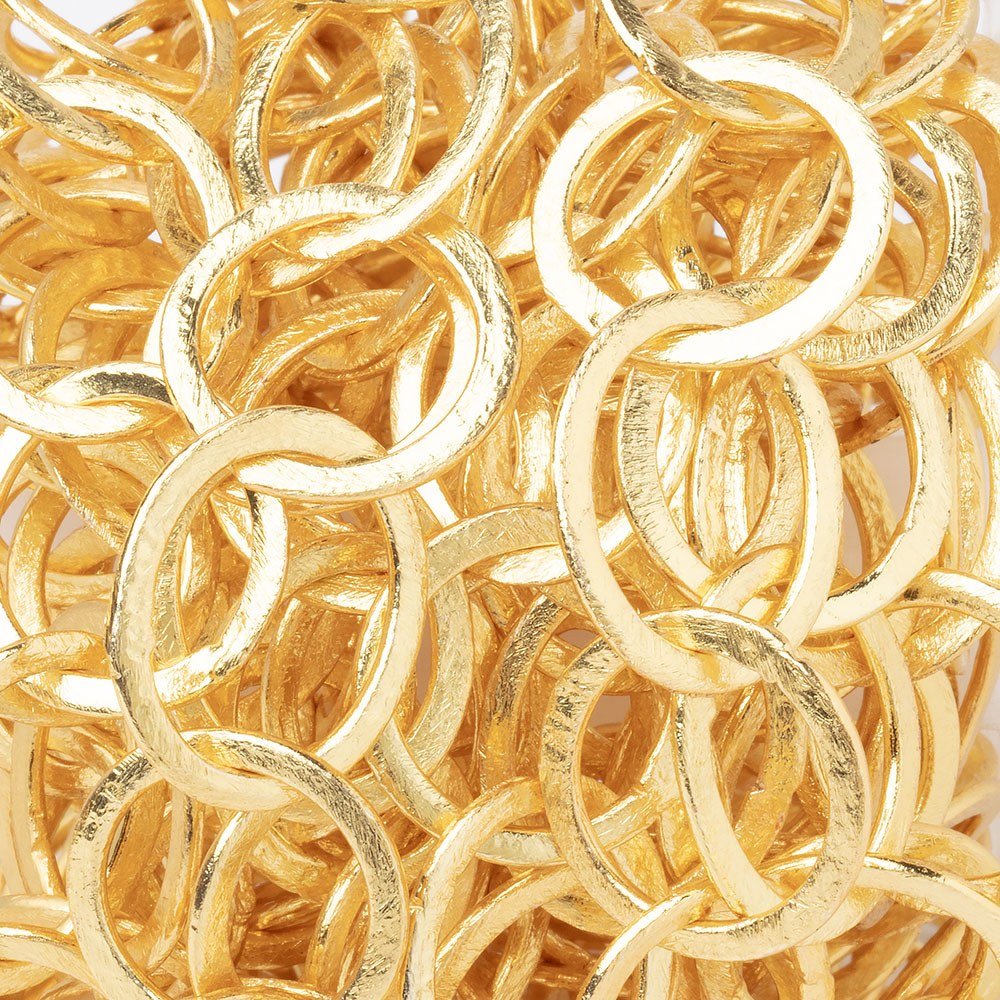 21x17mm & 19mm 22kt Gold plated Copper Brushed Oval & Circle Link Chain