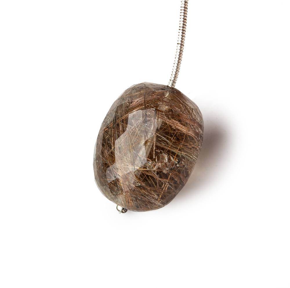 21x17mm Rutilated Quartz Faceted Nugget Focal Bead 1 piece