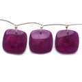 21x21mm Deep Purple Chalcedony plain cushion 8 inch 8 Beads