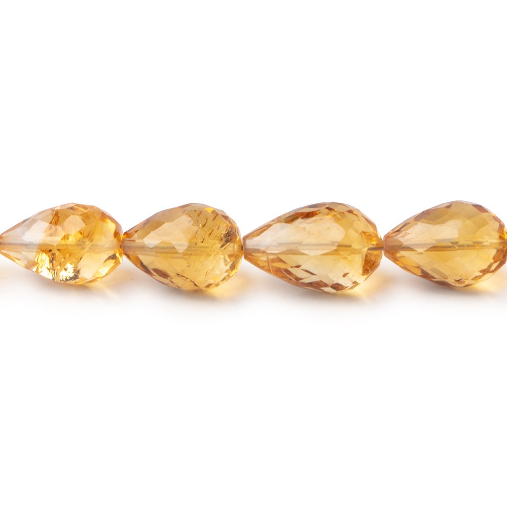 5x7- 6x8mm Citrine Straight Drilled Faceted Tear Drop 8 inch 25 pieces